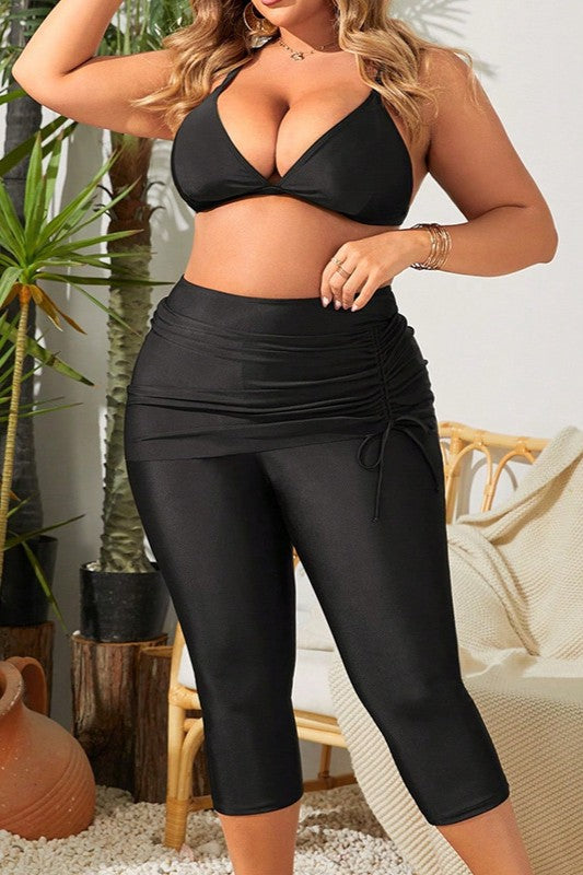 Women’s Curve Full Coverage Ankle-Length Skirted Swimsuit - 2-Piece Set